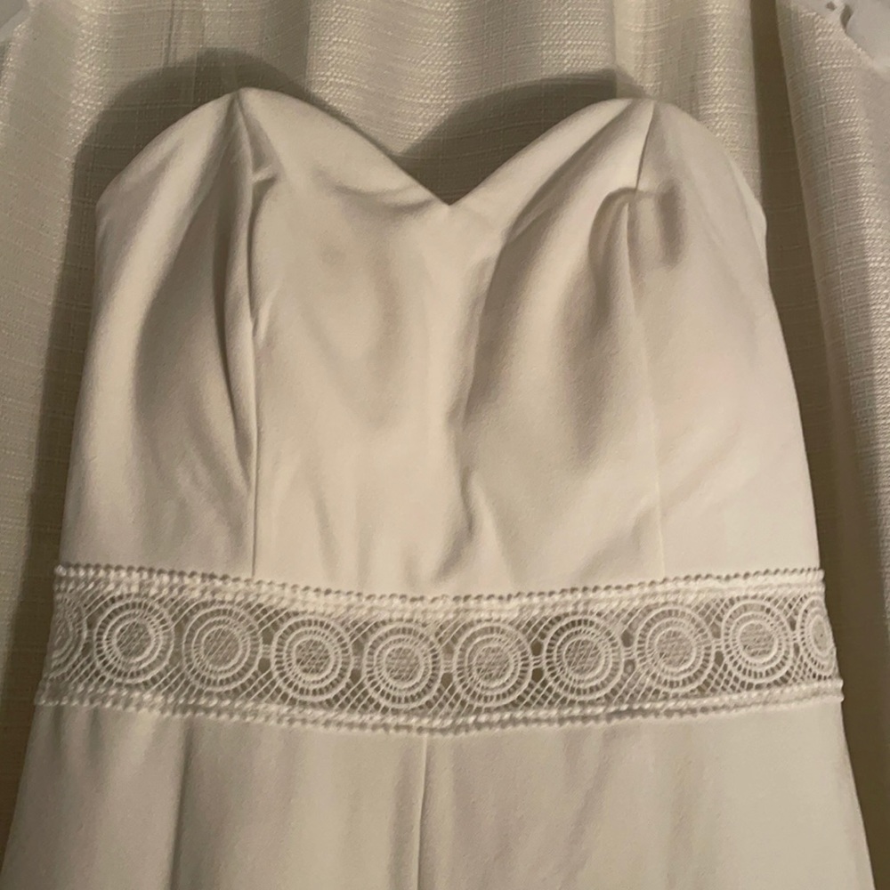 Strapless Ivory Jumpsuit, Size M